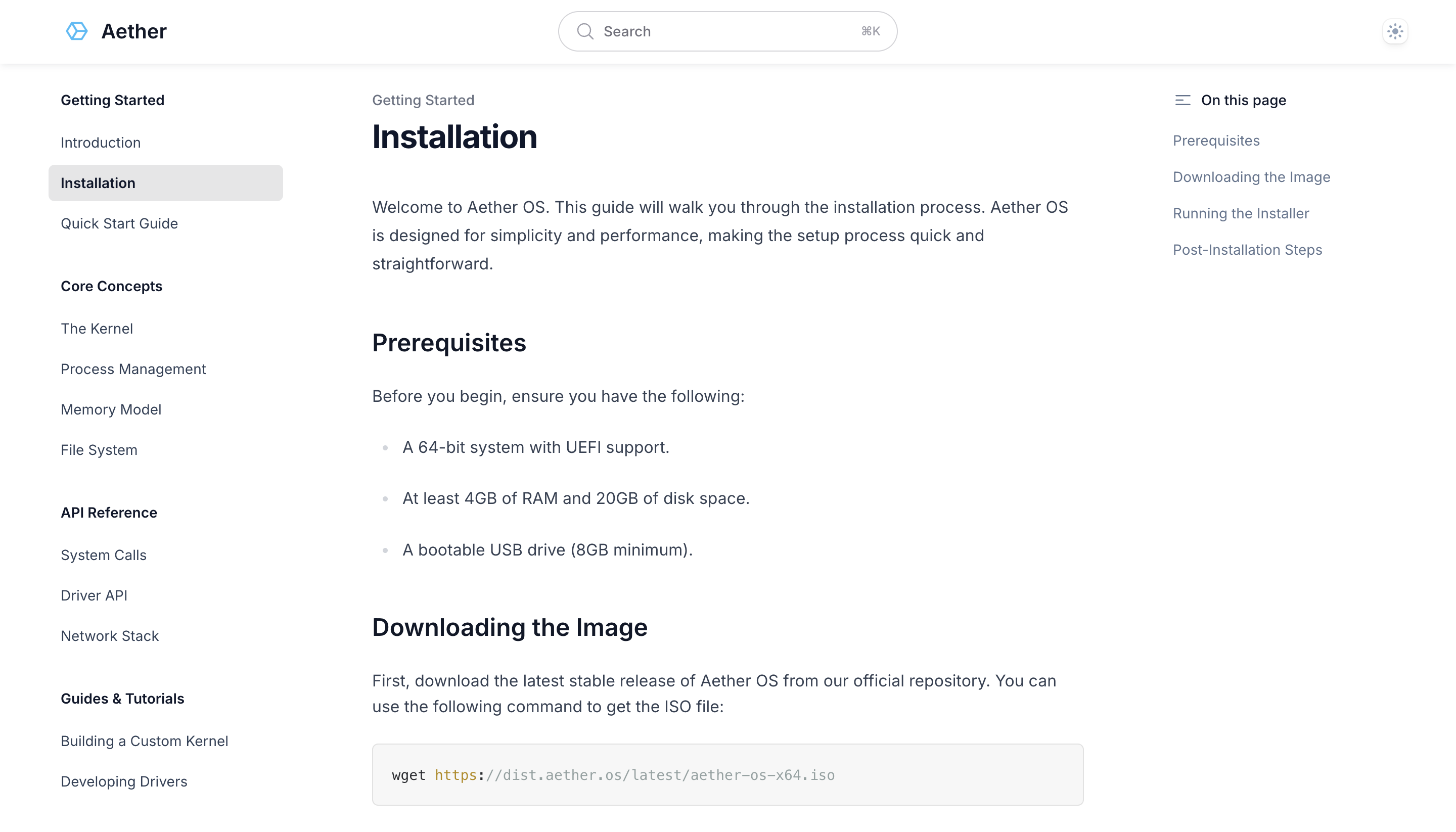Aether OS Documentation